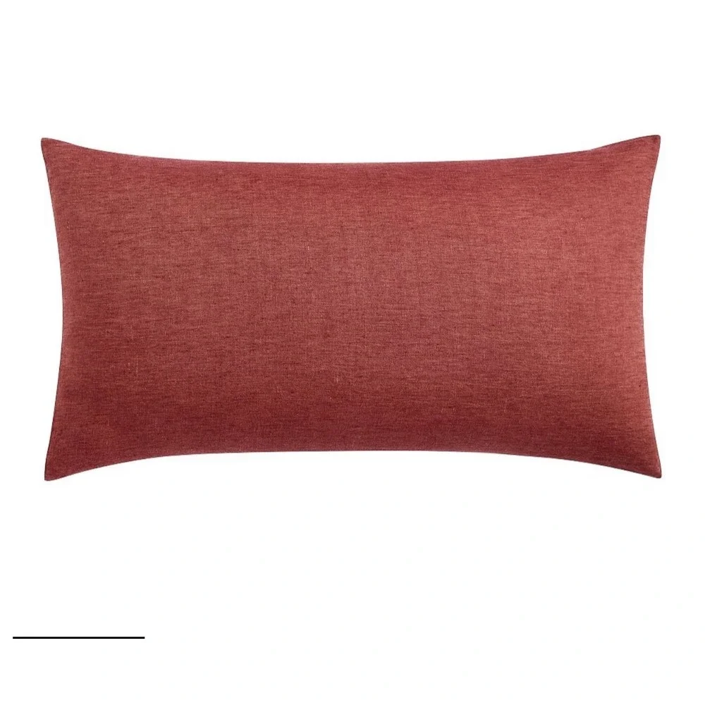 Pottery Barn Classic Belgian Linen Knife Edge Shams King Auburn Set of 2